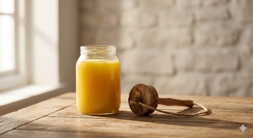 Bilona Ghee Traditional Method - Wooden Churner Making Pure Hand-Churned Ghee