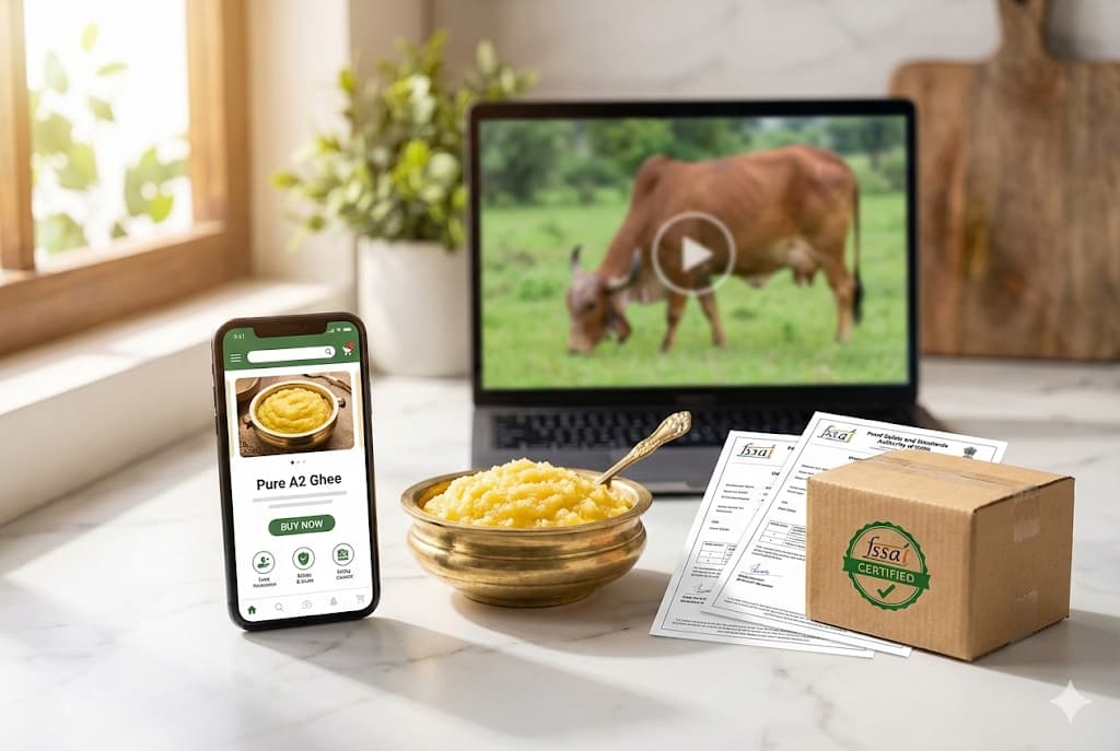 Where to Buy Pure Ghee Online India - Safe shopping guide with FSSAI certification and video verification