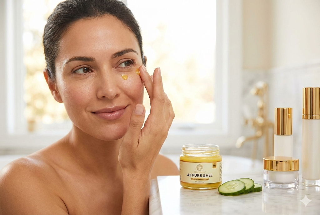 Ghee for Dark Circles and Under-Eye Bags - Natural eye cream with A2 ghee for bright, youthful eyes