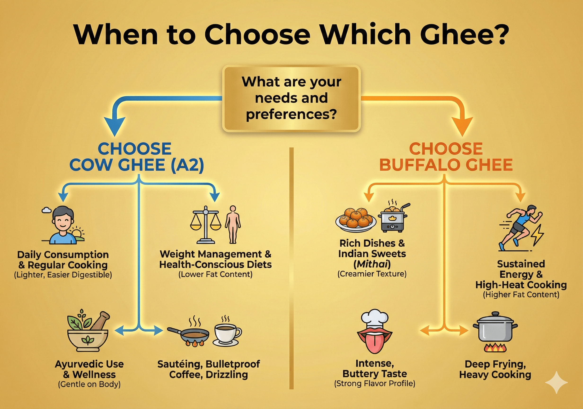 When to Choose Cow Ghee vs Buffalo Ghee - Decision Guide