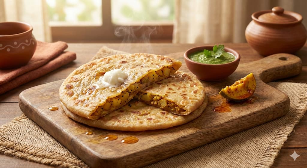 Aloo Paratha Recipe - Crispy Stuffed Potato Paratha with Pure A2 Ghee