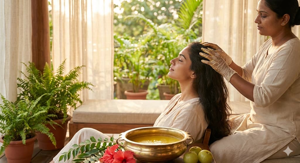 Ghee Hair Mask & Champi Scalp Massage - Traditional Ayurvedic Head Massage with Pure A2 Ghee