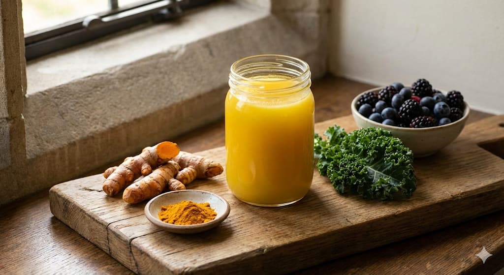 Ghee for cancer prevention – golden A2 ghee with turmeric and anti-cancer foods; ghee provides butyric acid and CLA studied for anti-tumor and immune support
