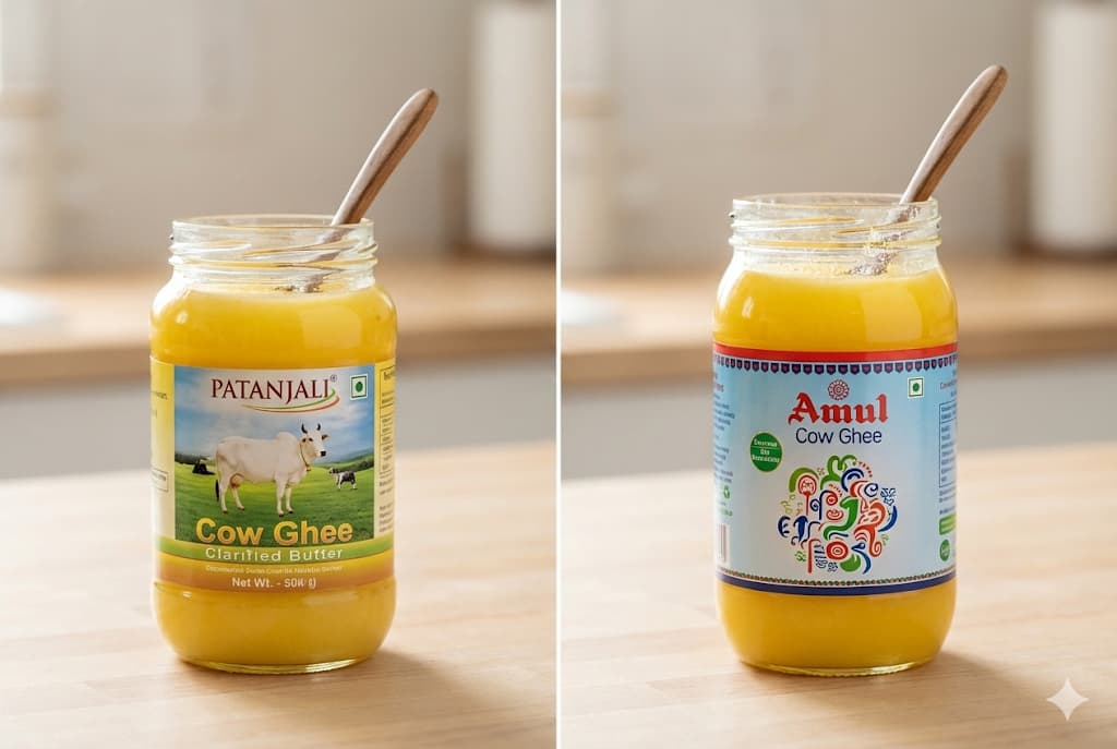 Patanjali vs Amul Ghee Comparison 2025 - Quality, price and purity analysis of India's top ghee brands