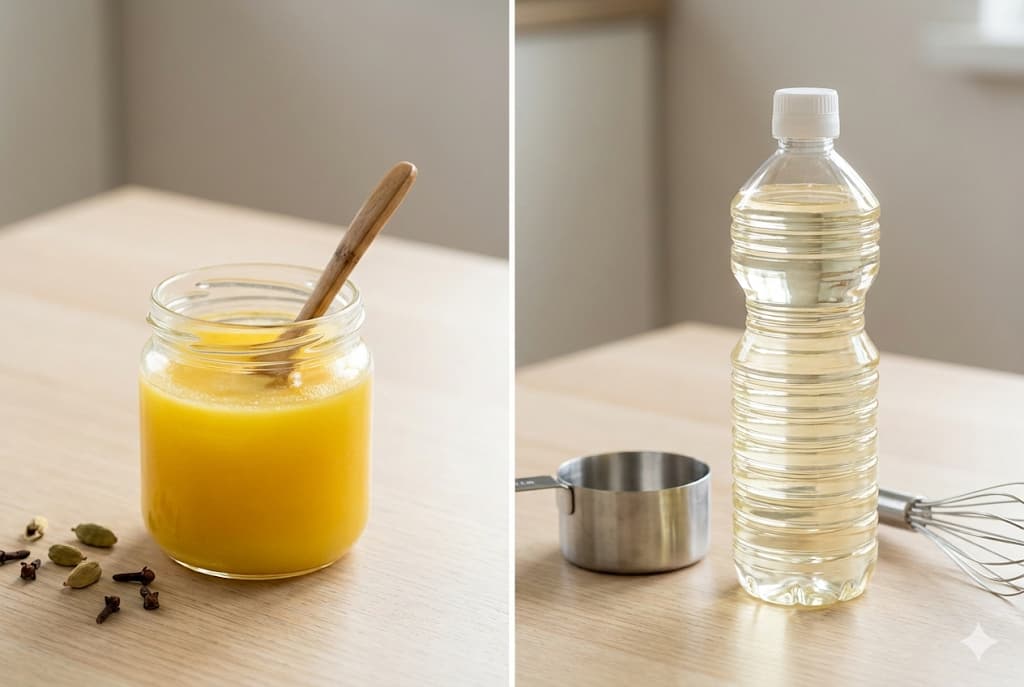 Ghee vs Sunflower Oil - Complete Health Comparison for Indian Cooking