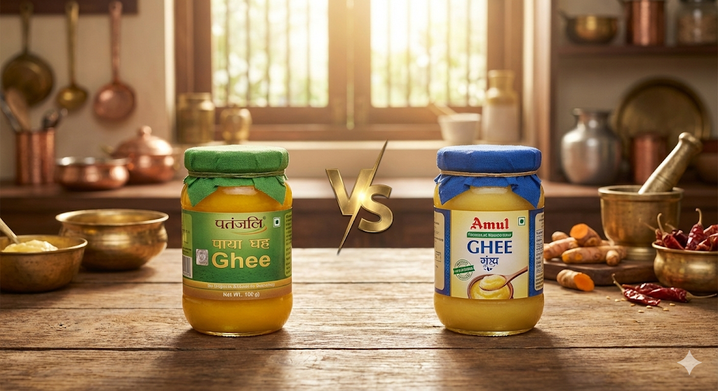 Patanjali vs Amul Ghee Comparison 2025 - Quality, price and purity analysis of India's top ghee brands