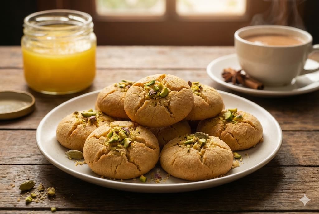 Authentic Nankhatai - Bakery Style Eggless Ghee Cookies