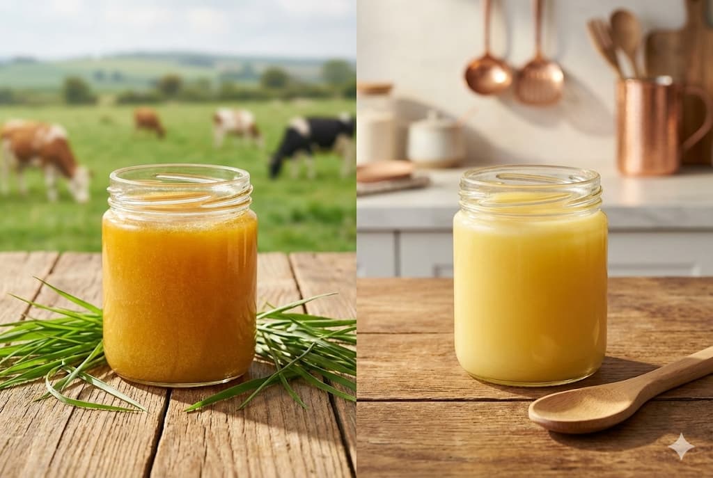 Grass-Fed Ghee vs Regular Ghee - Complete Nutrition and Benefits Comparison