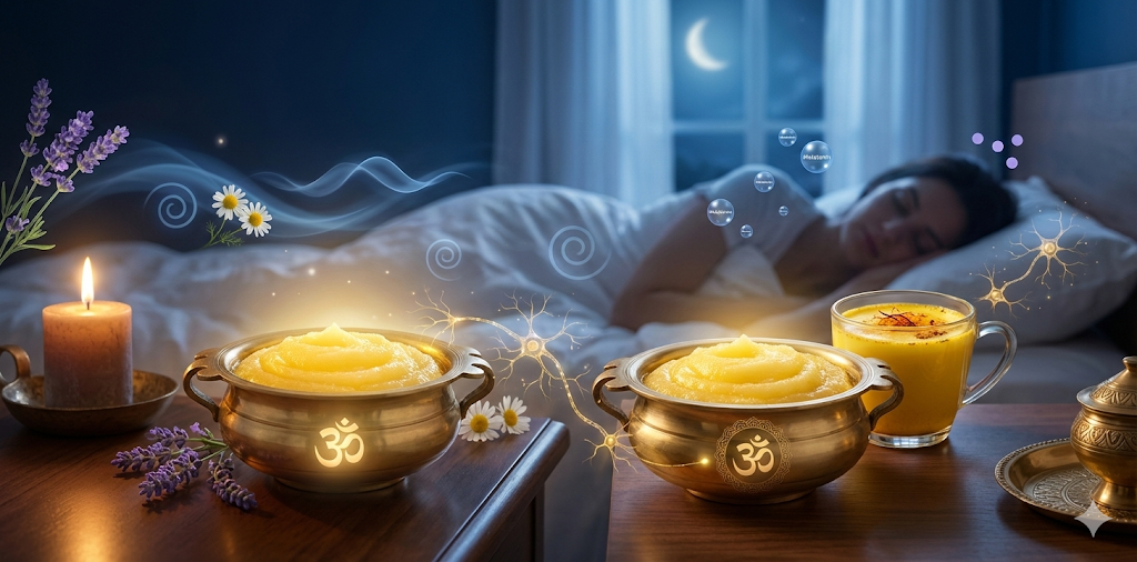 Ghee for Sleep Quality and Insomnia - Ayurvedic Night Ritual with Golden Milk for Deep, Restorative Sleep