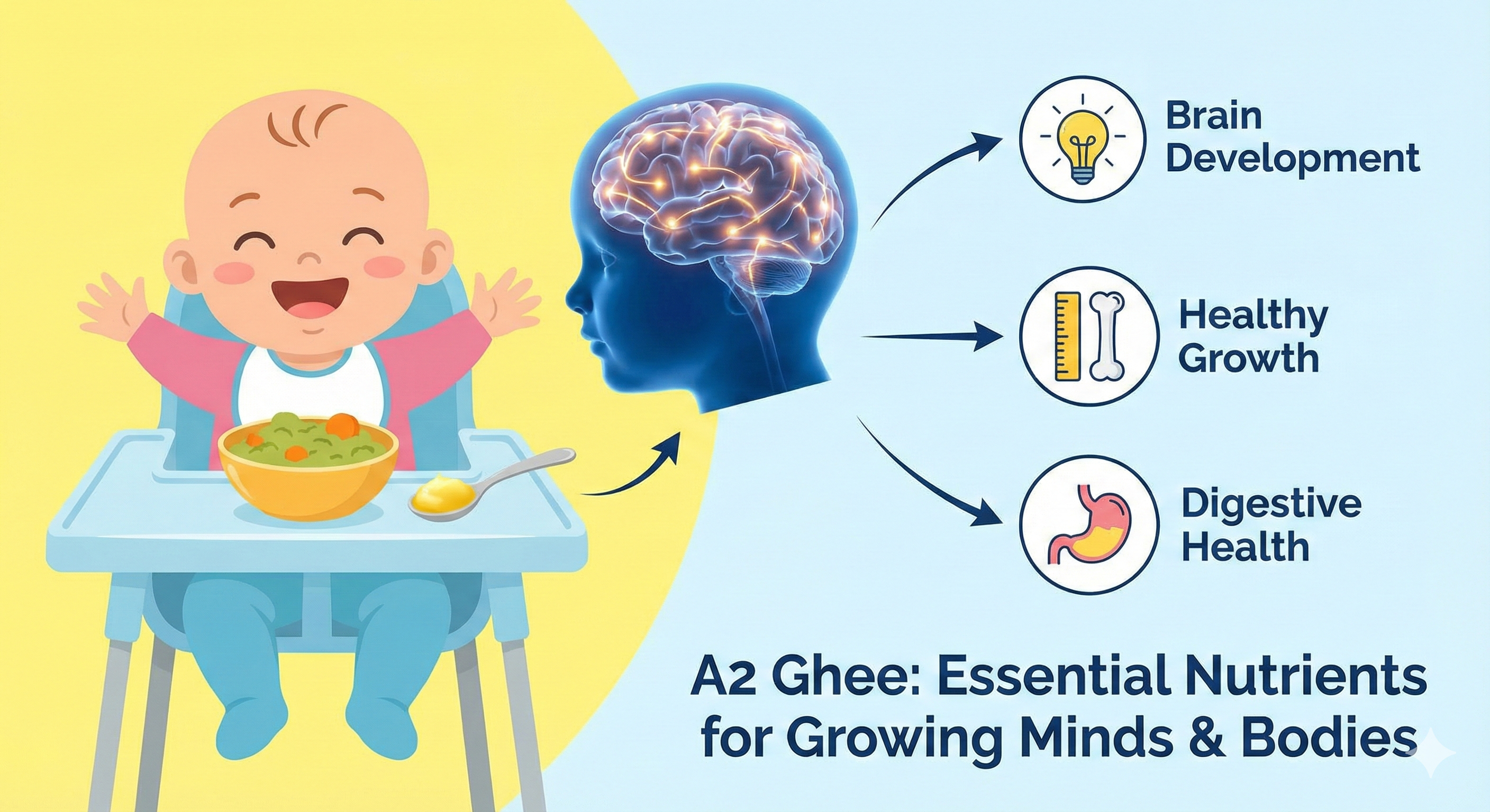 A2 Ghee for Babies - Brain Development and Healthy Growth Benefits