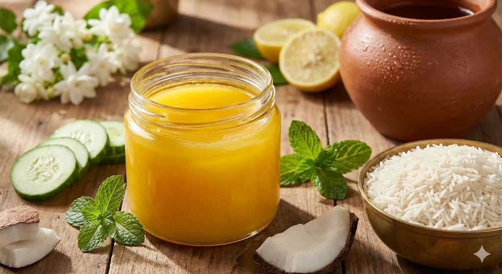 Ghee for Summer Season - Pure A2 Ghee with Cooling Summer Ingredients for Pitta Balance and Heat Protection