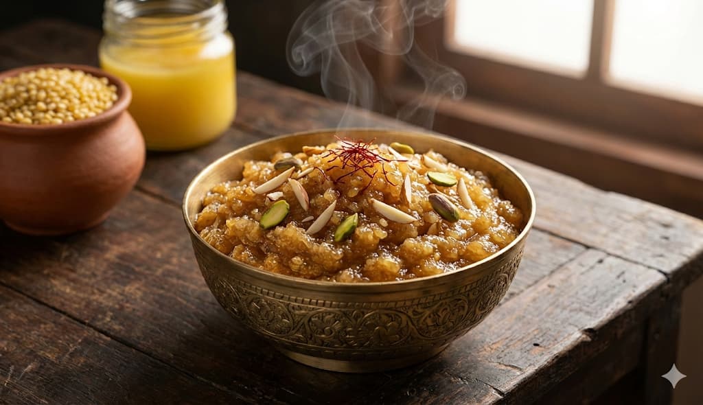 Authentic Moong Dal Halwa - Rich Golden Winter Dessert with Nuts