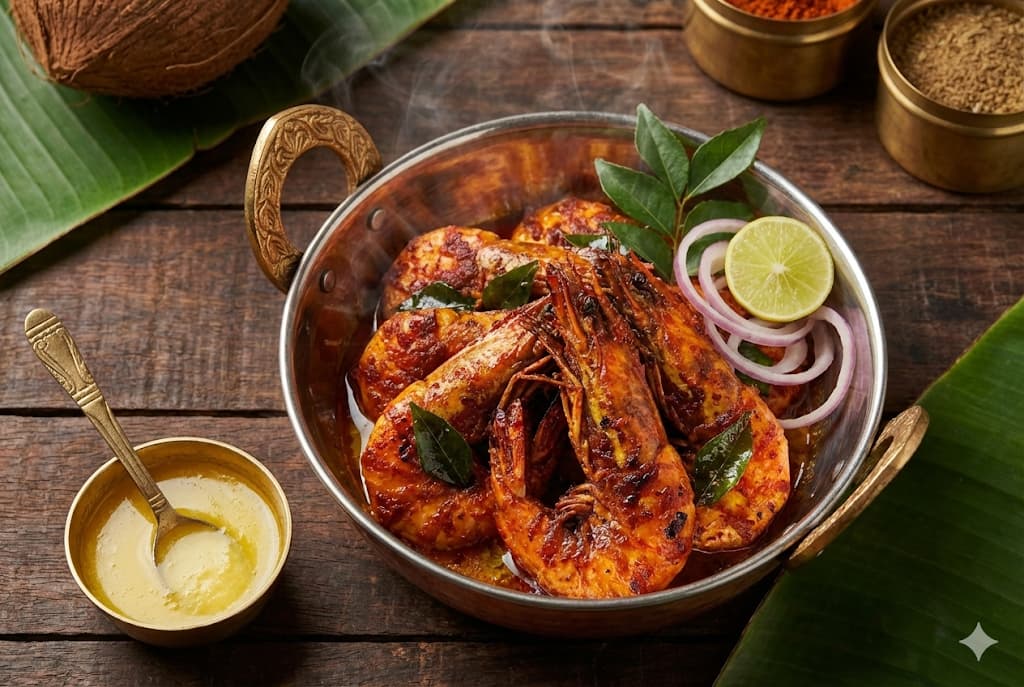 Prawn Ghee Roast Recipe - Authentic Mangalorean Coastal Style with Pure A2 Ghee