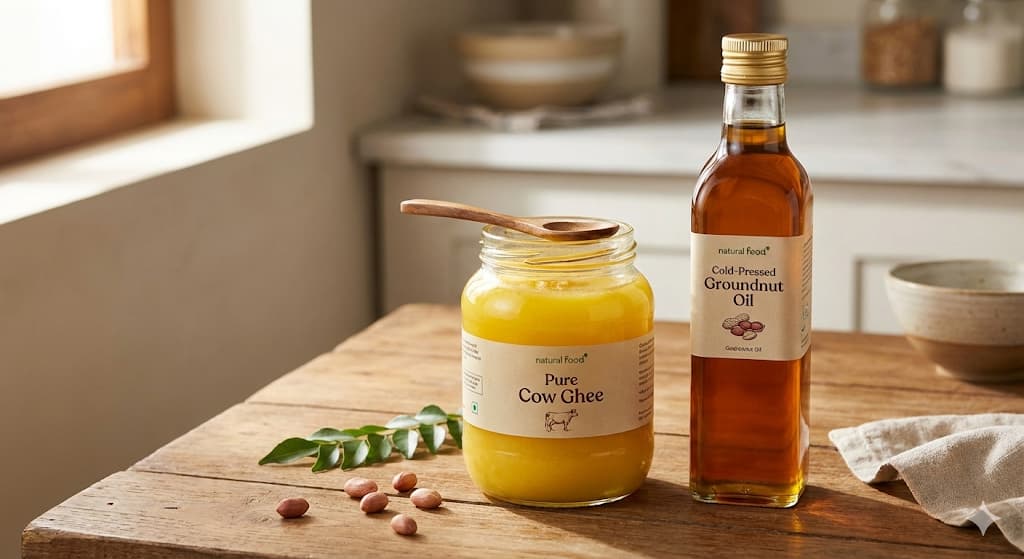 Ghee vs Groundnut Oil - Complete Health Comparison for Indian Cooking