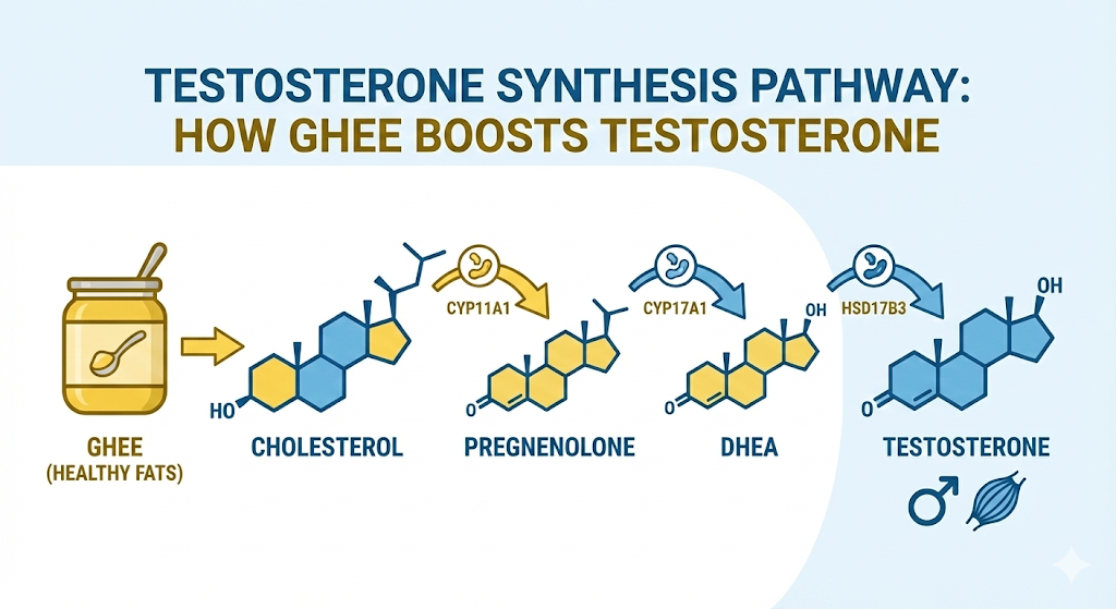How Ghee Boosts Testosterone - Cholesterol to Testosterone Synthesis Pathway