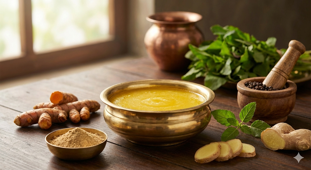 Ghee for Autoimmune Disease - Pure A2 Ghee with Ayurvedic Anti-Inflammatory Herbs for Natural Immune Support