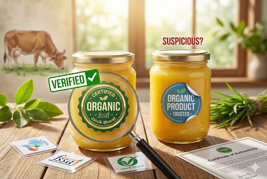 Best Organic A2 Ghee India 2025 - How to verify real organic certifications and detect fake labels