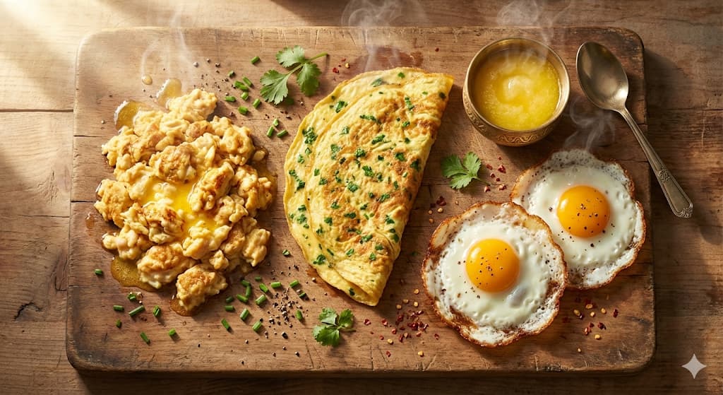 Ghee Eggs Recipe - Perfect Scrambled Eggs, Omelette & Fried Eggs with Pure Ghee