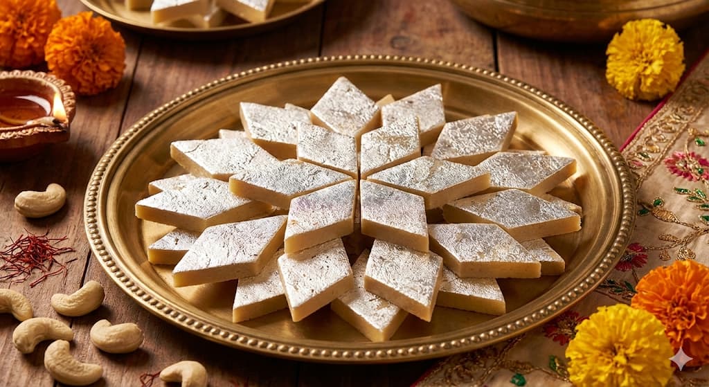 Kaju Katli Recipe - Perfect Indian Cashew Fudge with Pure A2 Ghee and Silver Varak