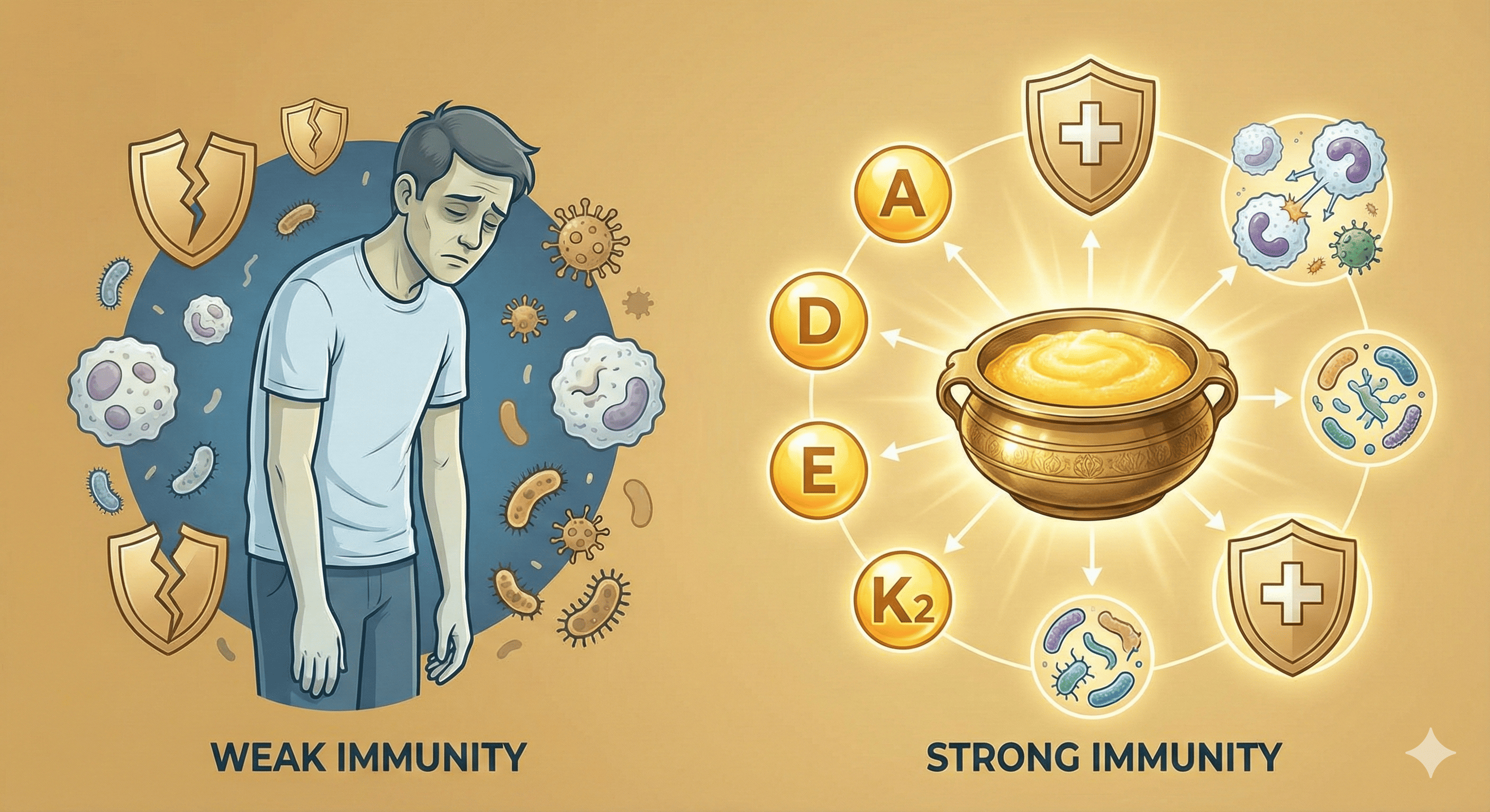 Ghee for Immunity - Natural Immune System Booster with Vitamins and Butyric Acid