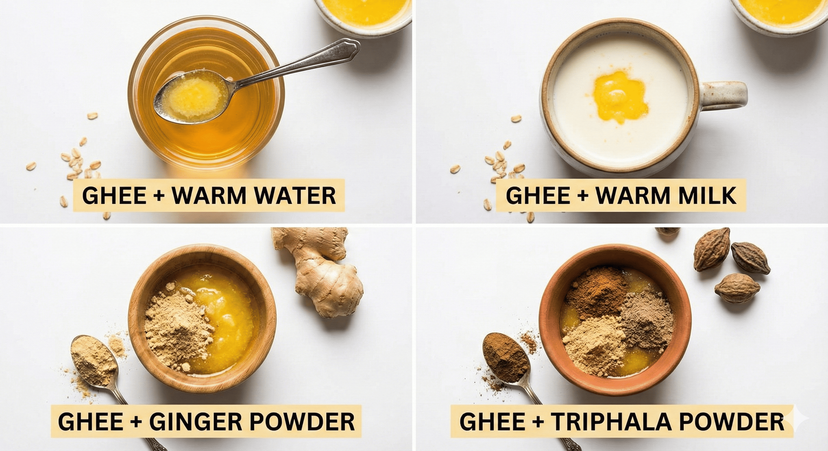 Natural Constipation Remedies with Ghee Combinations
