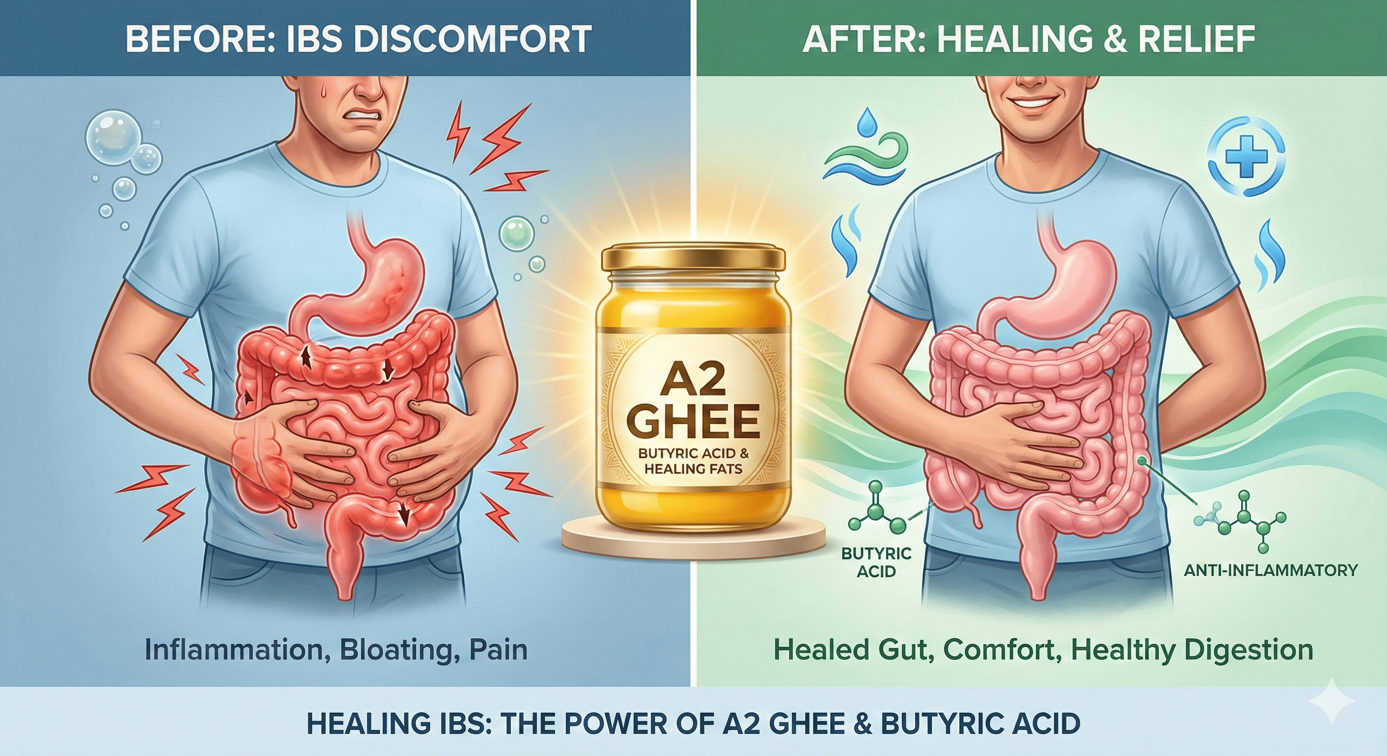 Ghee for IBS - Natural Relief for Irritable Bowel Syndrome with Butyric Acid