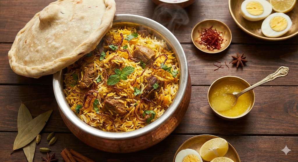 Ghee Biryani Recipe - Authentic Dum Biryani with Saffron Rice and Pure Ghee