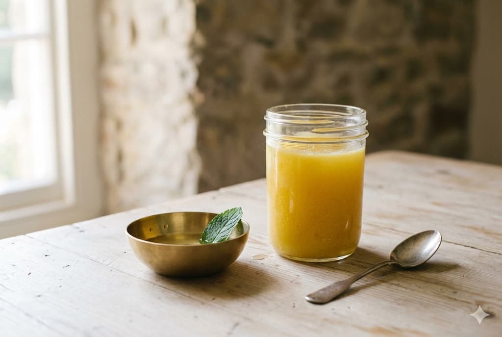 Conceptual Balance: Ghee bridging the gap between Cooling Mint and Warming Spices