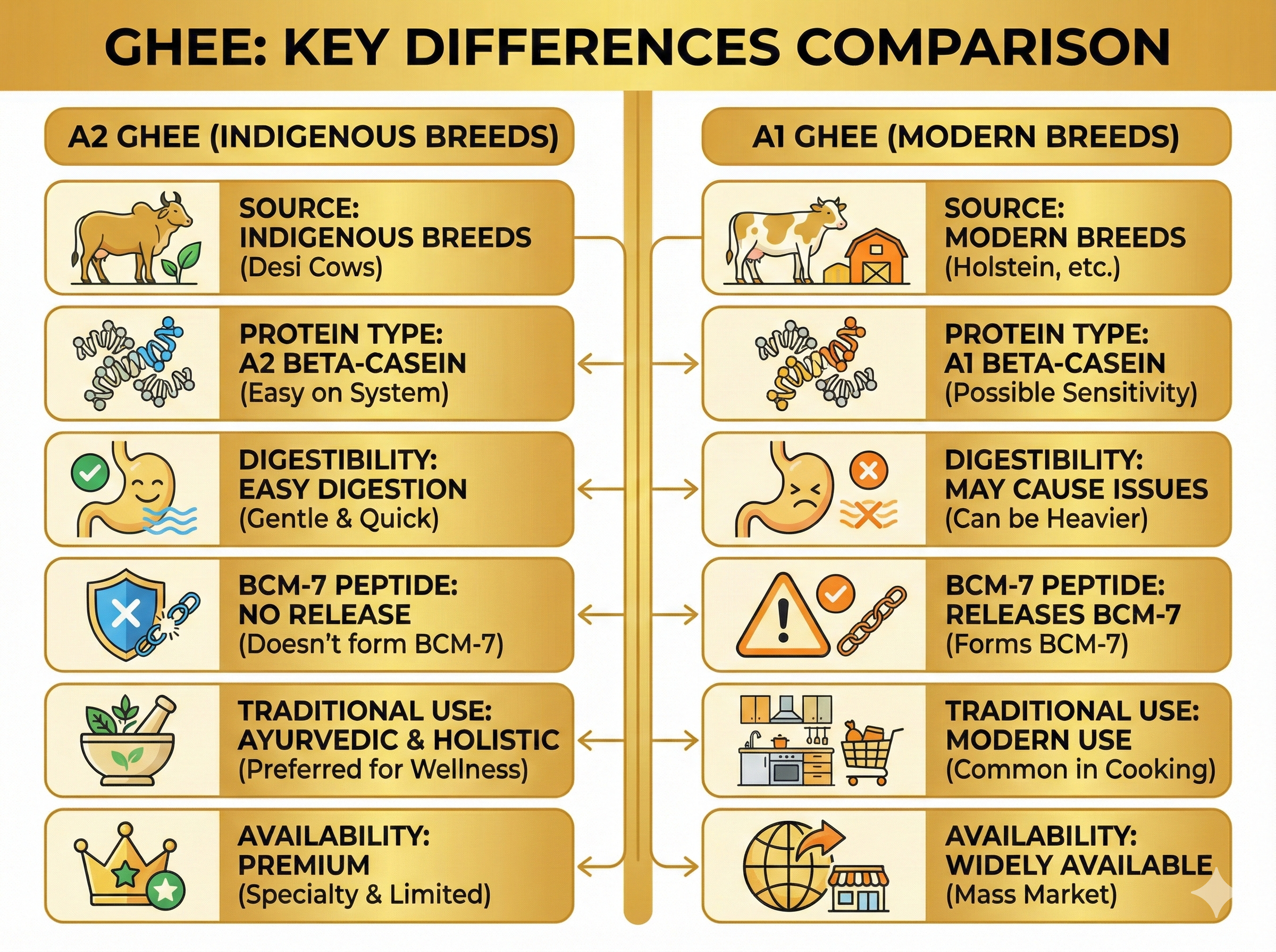 A2 Ghee vs A1 Ghee - Key Differences Comparison Guide